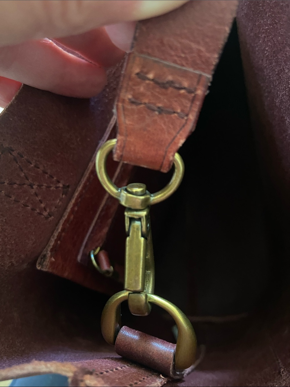 Madewell Essential Leather Tote Bucket Bag Handbag Totebag Mahogany 12”x13.5” - Picture 15 of 16